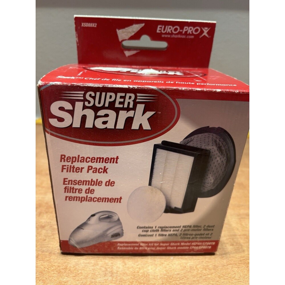 Super Shark Euro-Pro Replacement Filter Pack HEPA No. XSD88X2